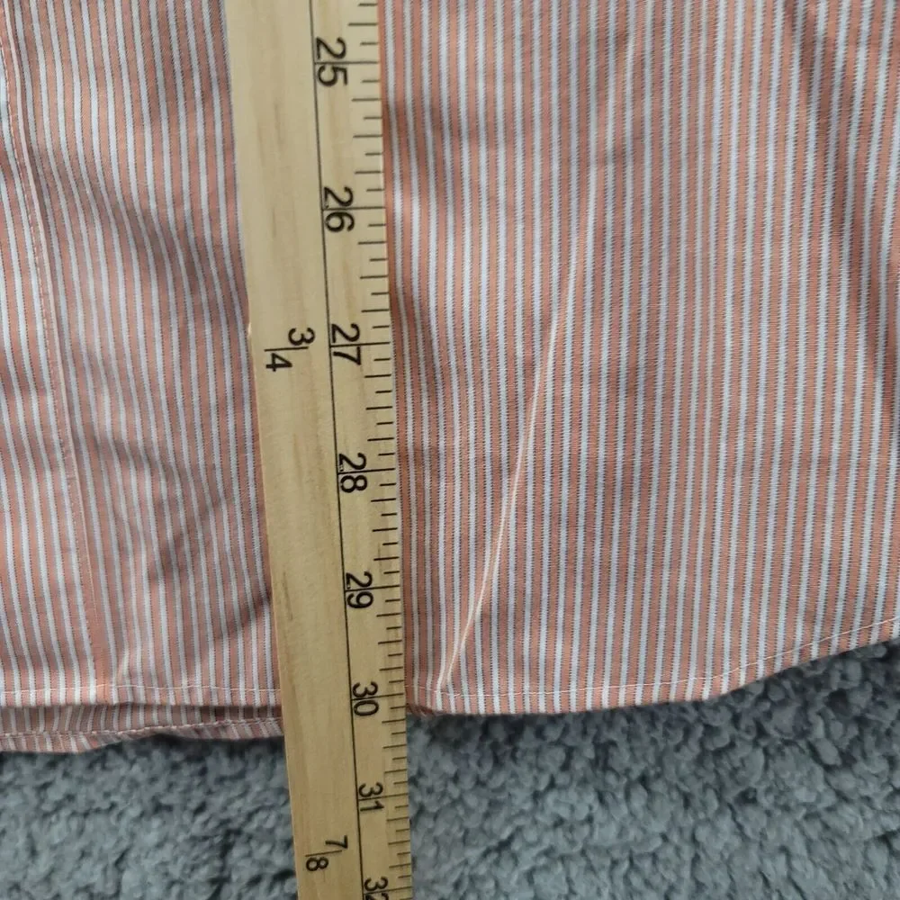 Banana Republic‎ Shirt mens Large Pink stripped Non iron slim fit Long Sleeve